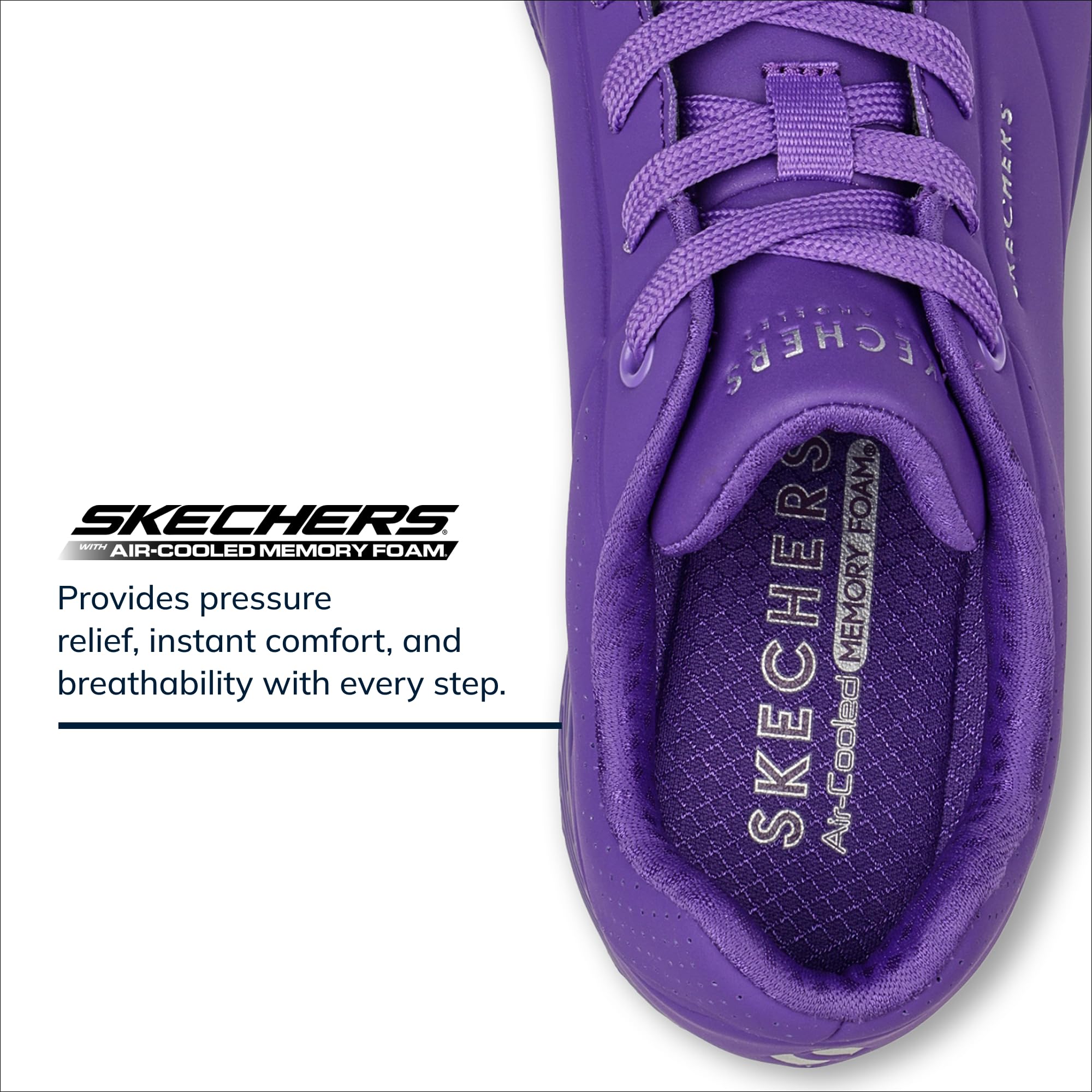 Skechers Women's Uno-Night Shades Sneaker Cooled Memory Foam, Skech-Air Midsole, Durabuck Upper