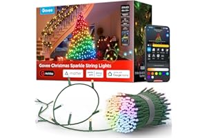 Govee Christmas Sparkle String Lights 66ft, RGBWIC String Lights with 250 Bullet-Head LEDs, App-Controlled, 140+ Scene Modes, 3D Shape Mapping, Music Sync, Works with Alexa, Indoor Holiday Decorations