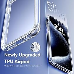 Mkeke for iPhone 15 Pro Case Clear, [Not