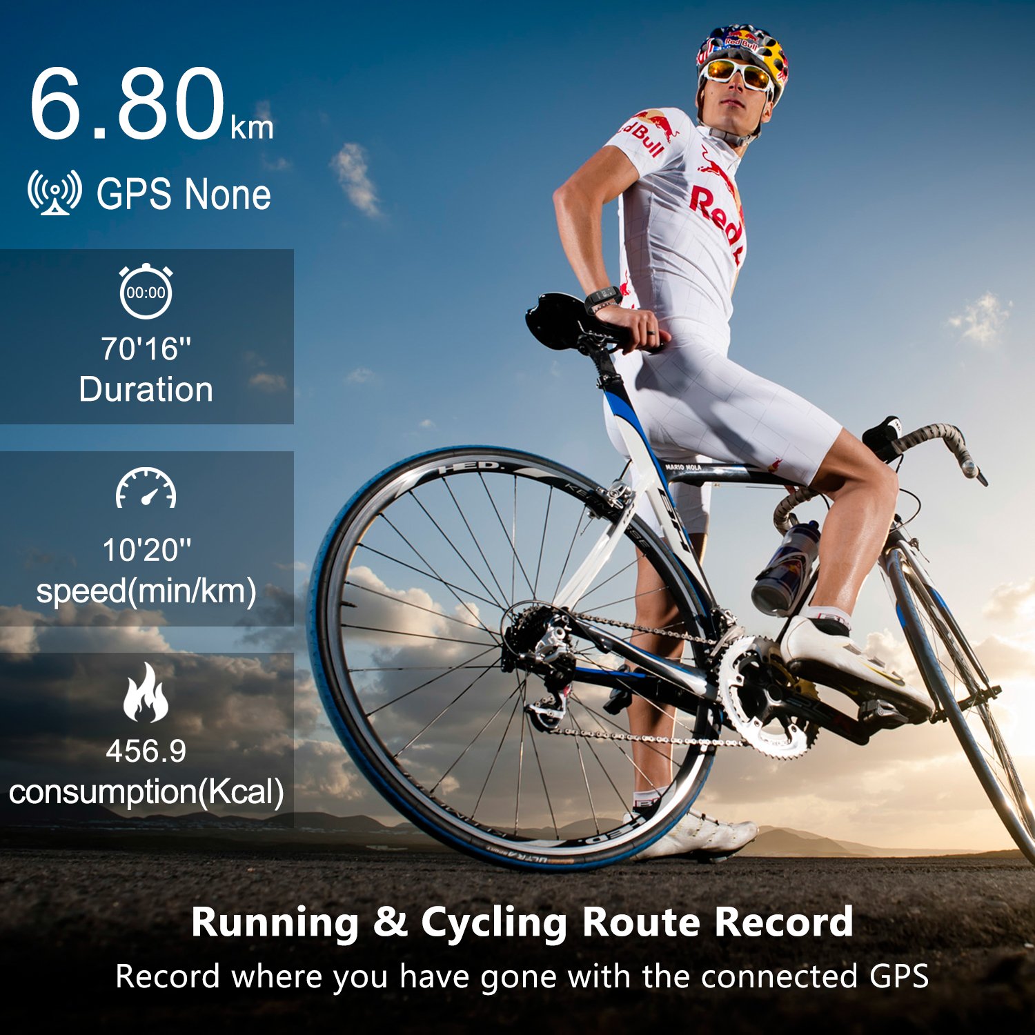 Fitness Tracker Watch, GULAKI IP67 Waterproof Smart Bracelet GPS Smartwatch for Health Activity Workout Exercise Tracker with Heart Rate Monitor Android & iPhone Compatible