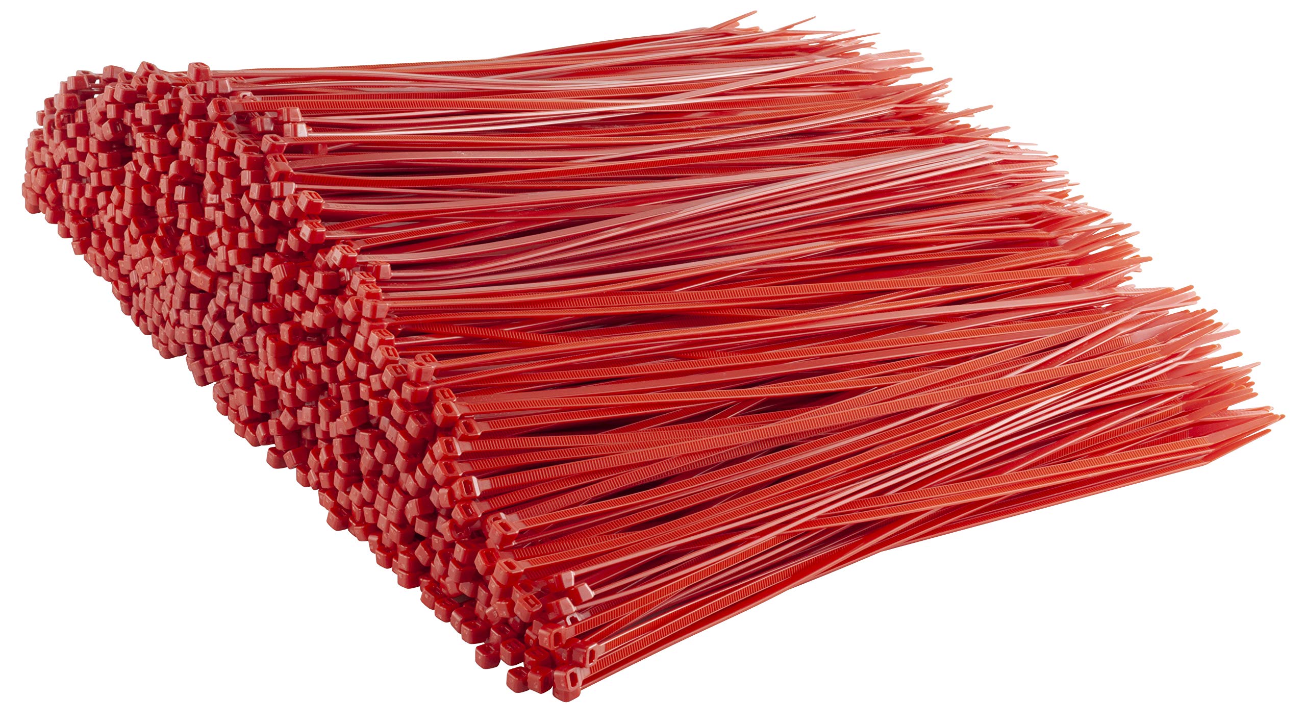 GTSE 14 Inch Red Zip Ties, 1,000 Bulk Pack, 50lb Strength, UV Resistant Long Nylon Cable Ties, Self-Locking 14" Tie Wraps Image