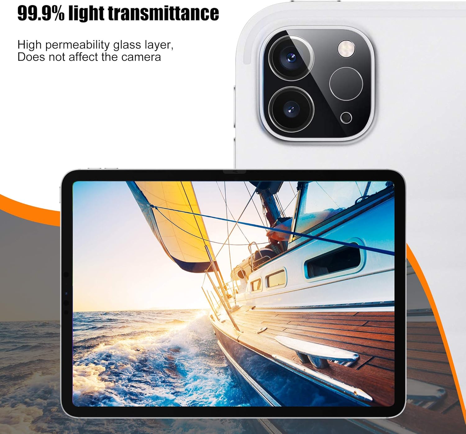 [ 1 Pack ]UniqueMe Camera Lens Protector for iPad Pro 12.9 (2020) Screen Protector Tempered Glass [Case-Friendly] Anti-Scratch Easy-Installation