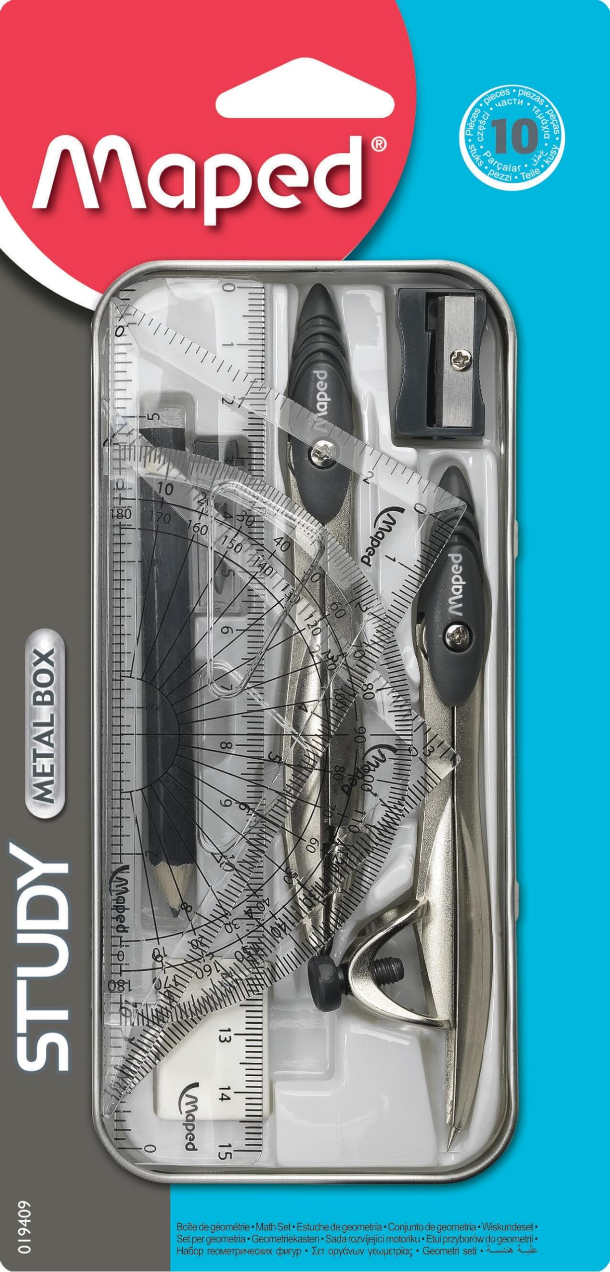 Maped Study Compass Set in Metal Box (10 Piece)