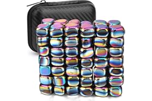 LNCOJOLM 500g Magnetic Stones Rock Fidget Toys for Adults, Magnetic Game, Smooth Ferrite Putty Stones Replacement Magnet with Fiber Case for Ferrite Putty, Desk Toy Magnet for Whiteboard Office Kitchen