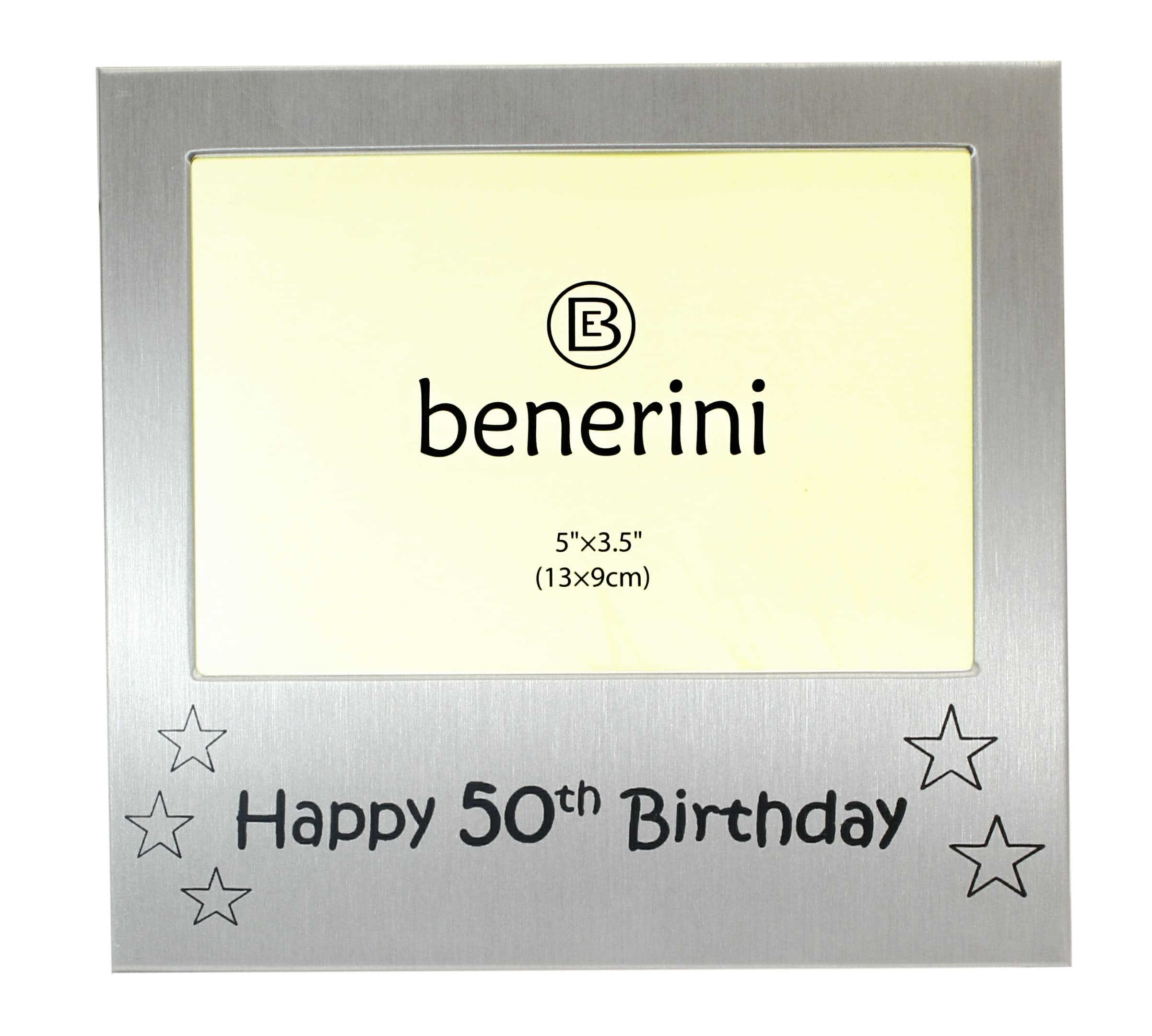 Happy 50th Birthday - Photo Frame Gift - Photo Size 5 x 3.5