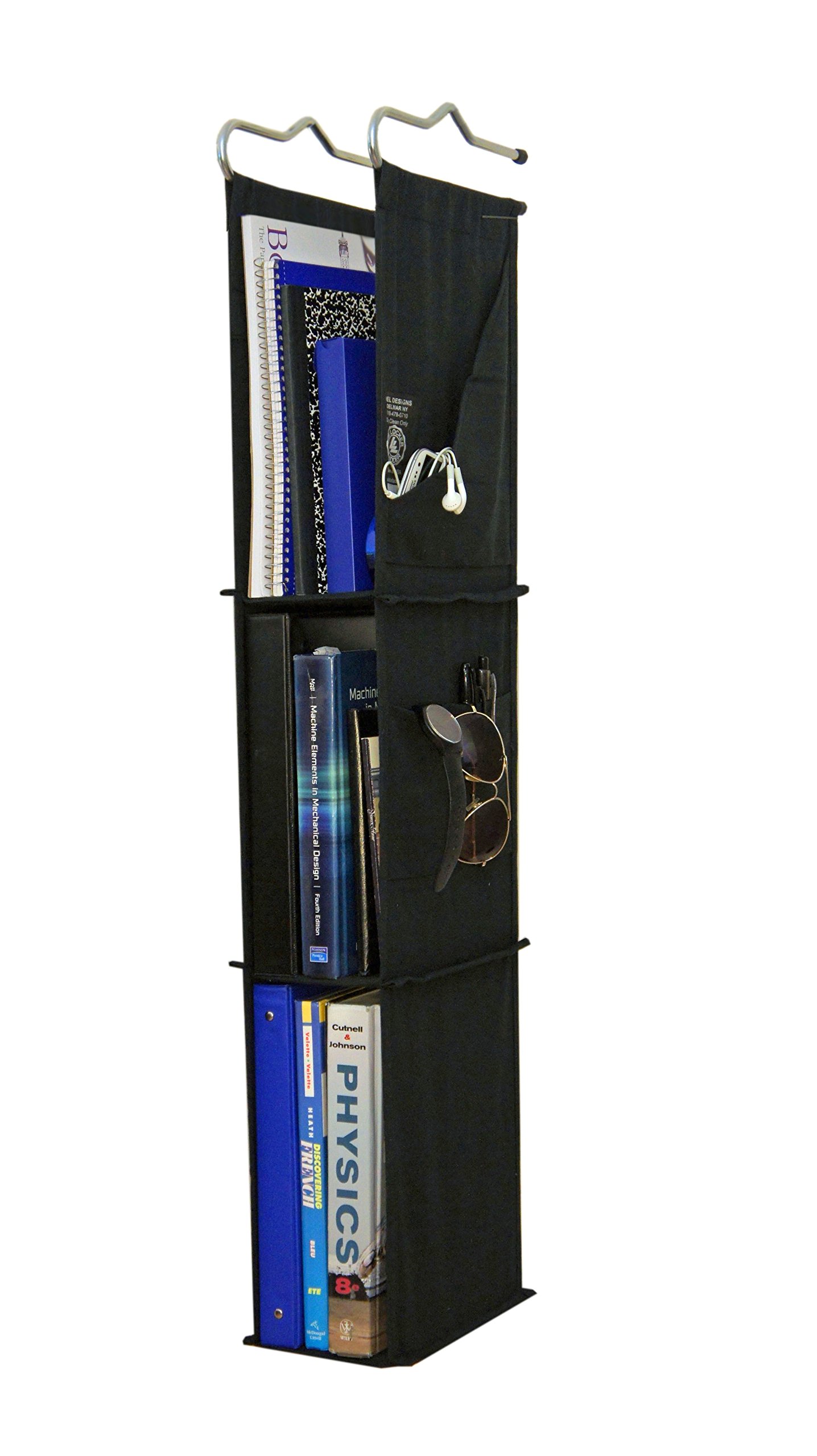 Locker Ladder Locker Organizer Hanging Shelves Sewn in the USA (Black