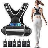 Adjustable Weighted Vest Woman 4-10lb/12-18lb/20-32lb Weighted Vest Men with 6 Ironsand Weights, Shoulder Pads and Large Pocket for Walking Running Crossfit Strength Training