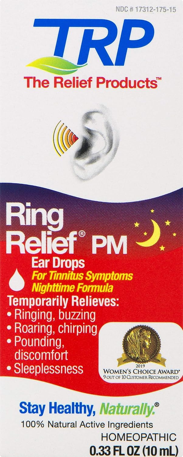 Ring Relief PM Ear Drops for Ringing in The Ears and Tinnitus Symptoms, Night time Formula: Health & Personal Care