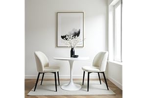 Aykah Capri Boucle Dining Chairs Set of 2, Modern Upholstered Dining Room Kitchen Side Chair with Metal Legs, Space Saving, E