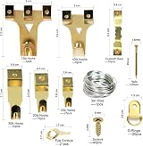 StayUnique1 260 PC Heavy Duty Picture Hooks Set Rustproof Saw Tooth D-Ring Nails view 2
