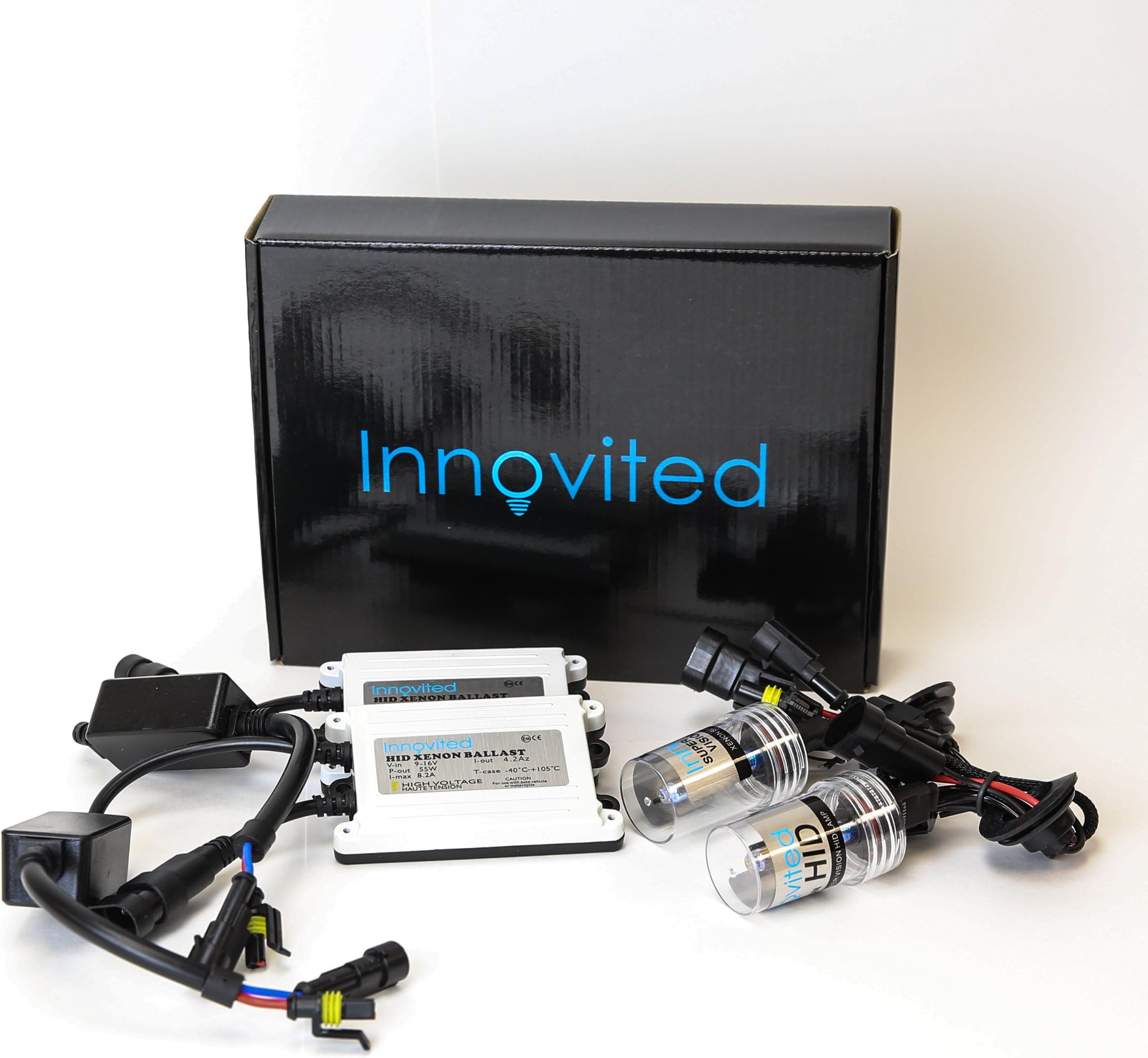 Innovited 55W AC Xenon HID Lights"All Bulb Sizes and Colors" with Digital Slim Ballast - 9006-4300K - Bright Daylight - 2 Year Warranty