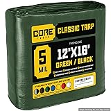 Core Tarps Classic 5 Mil Tarp Cover, Waterproof, UV