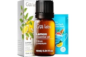 Gya Labs Lemon Essential Oil for Skin – 0.34 Fl Oz – Premium Grade Essential Oils for Diffuser, Aromatherapy, Hair Care, Skin Care, Body, Massage & DIY Candle Making Scents