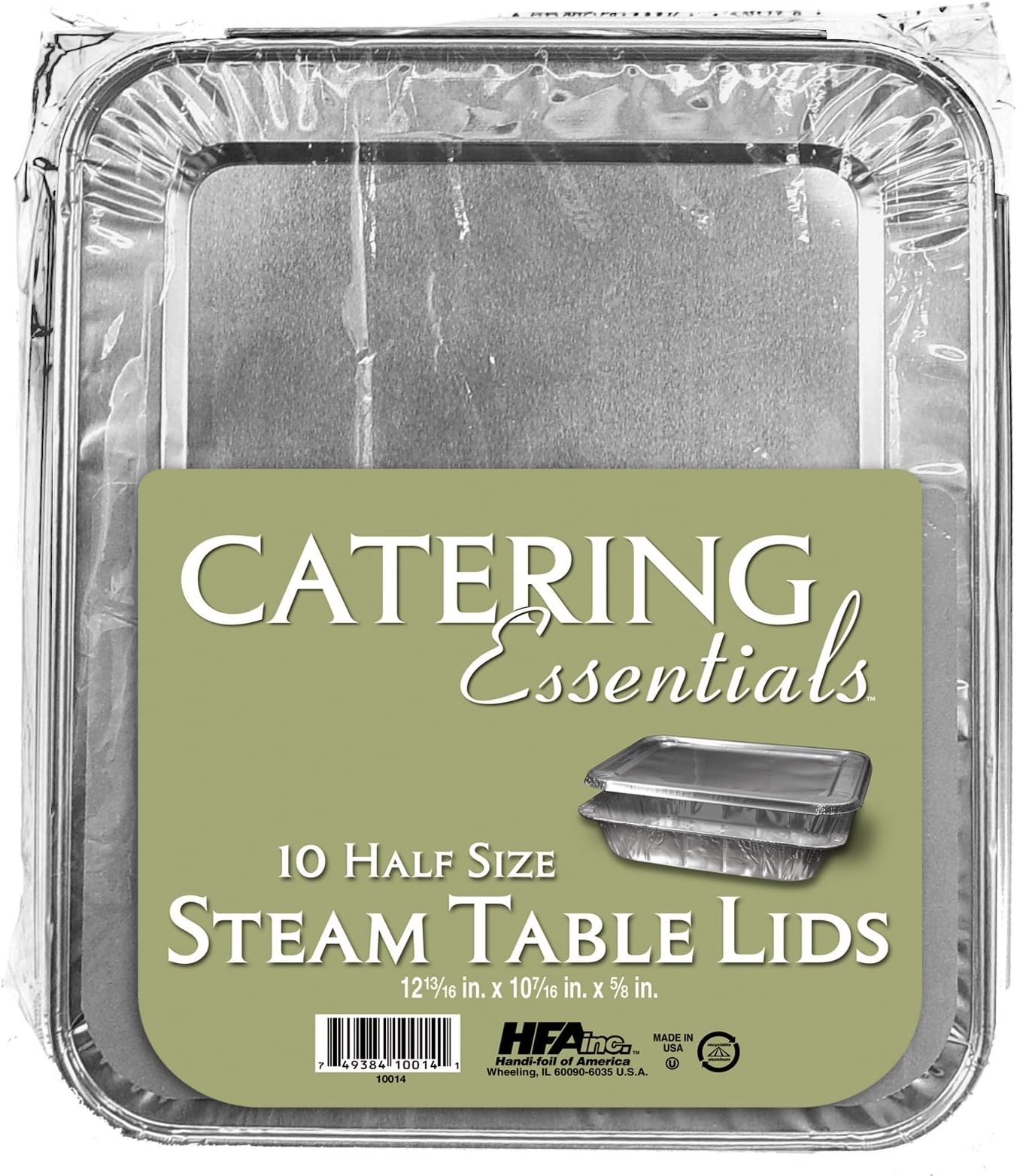 Foil Lid for (Foil Pan sold separately) - Large Disposable Aluminium Foil Baking/Roasting Pan/Tray (Gastronorm) Half Size, 325 x 264 - Pack of 10