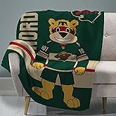 Sleep Squad Minnesota Wild Nordy 60 x 80 Raschel Plush Blanket an NHL Mascot Super-Soft Throw