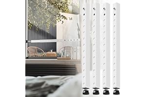 WooFog Window Security Bars Adjustable, Window Bars Security Inside Vertical, Heavy Window Ac Lock Bar with Rubber Feet for Up and Down Windows, 17-33 inch Double Hung Window Stopper -4 PCS Patented