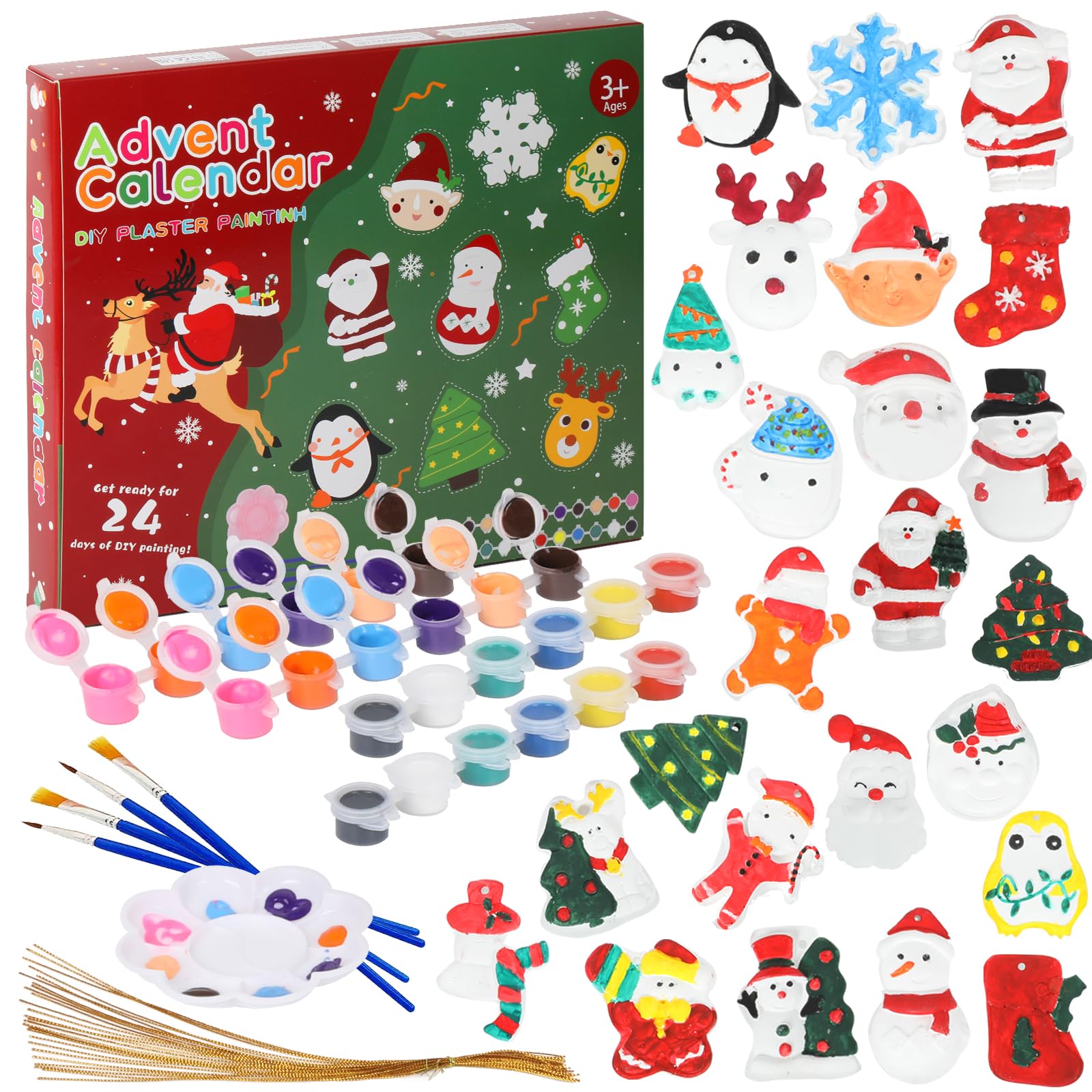 Advent Calendar 2025 Kids Art and Crafts, 24 Days Christmas Calendar Countdown Advent DIY Creative Arts and Crafts for Kids, Advent Calendar 2025 Christmas Toys & Gifts for Boys Girls