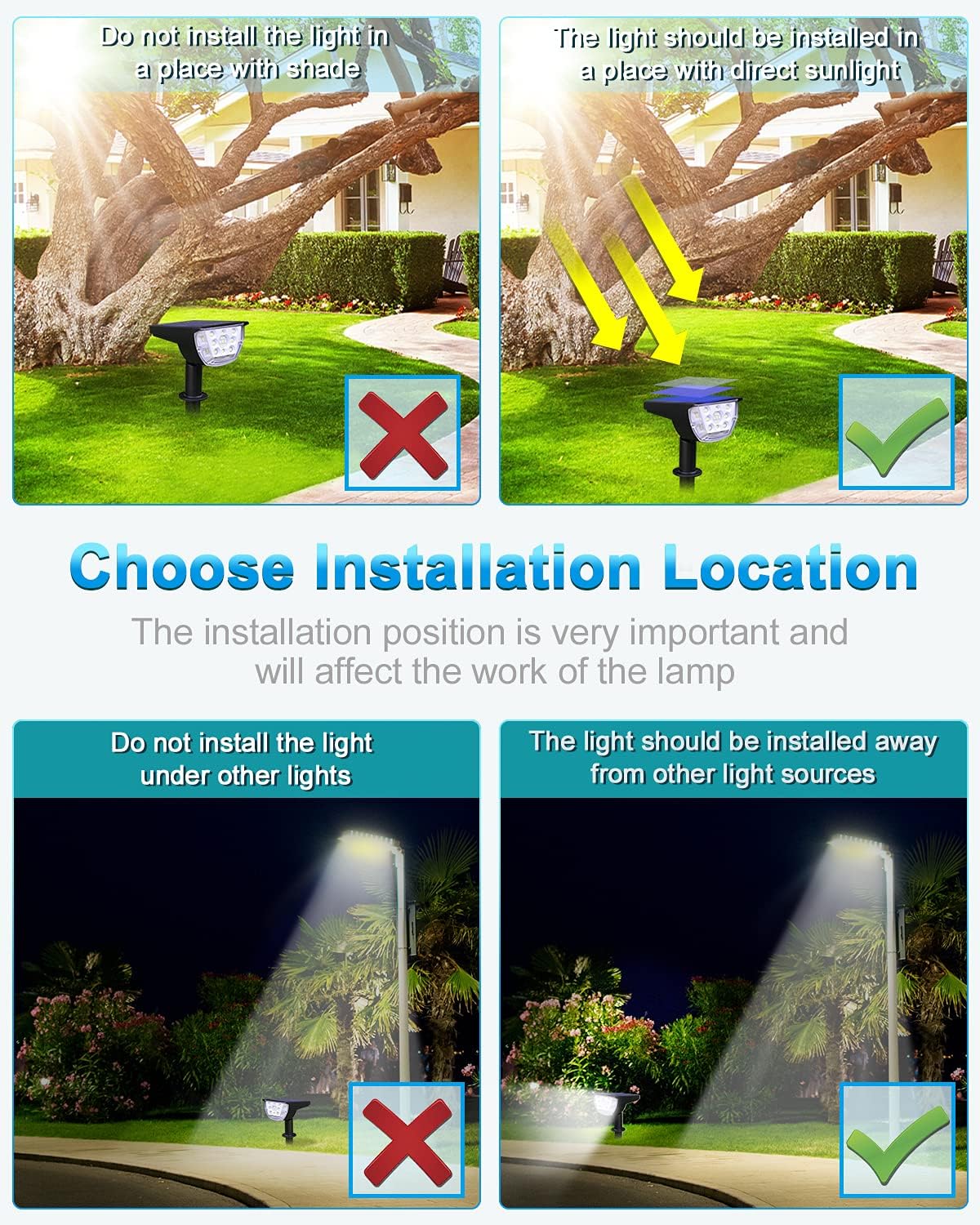Solar Landscape Spotlights Outdoor, [6 Pack/3 Modes] LiBlins 2-in-1 Solar Landscaping Spotlights, IP67 Waterproof Solar Powered Wall Lights for Yard Garden Patio Driveway Pool (Cold White/33 LED) - - 