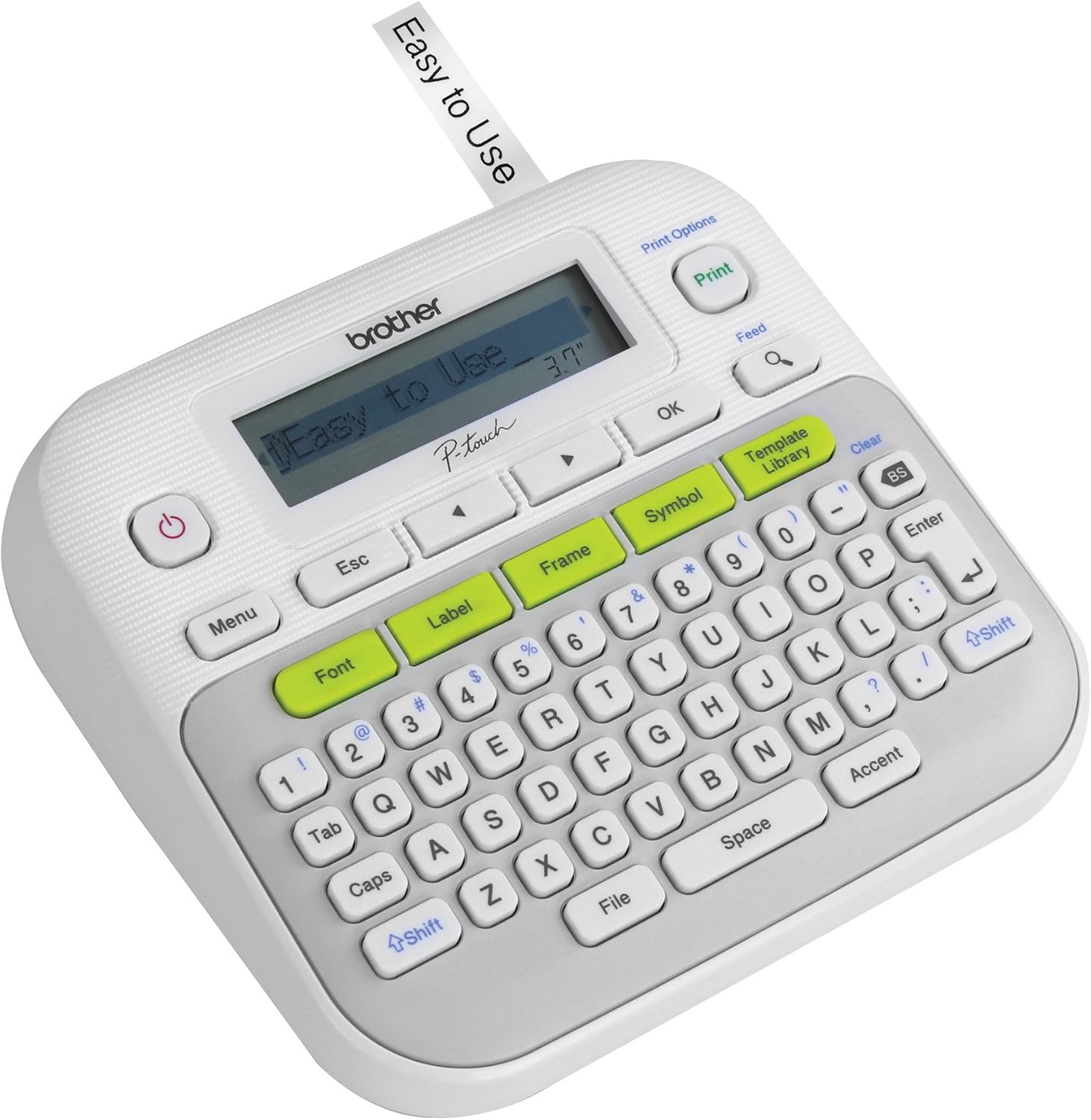 Brother P-touch, PTD210, Easy-to-Use Label Maker, One-Touch Keys, Multiple Font Styles, 27 User-Friendly Templates, White : Office Products
