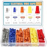 Crweety 350 Pcs Electrical Wire Connectors Nuts Assortment Kit, Wire Caps | 5 Color Assorted, Insulated Twist-On Nuts Screw Wires Cap Small, for Home Electric Wiring, DIY Repairs &amp; Commercial Use