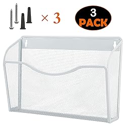 COSYAWN 3 Pack Mesh Wall Mounted File Holder, Metal