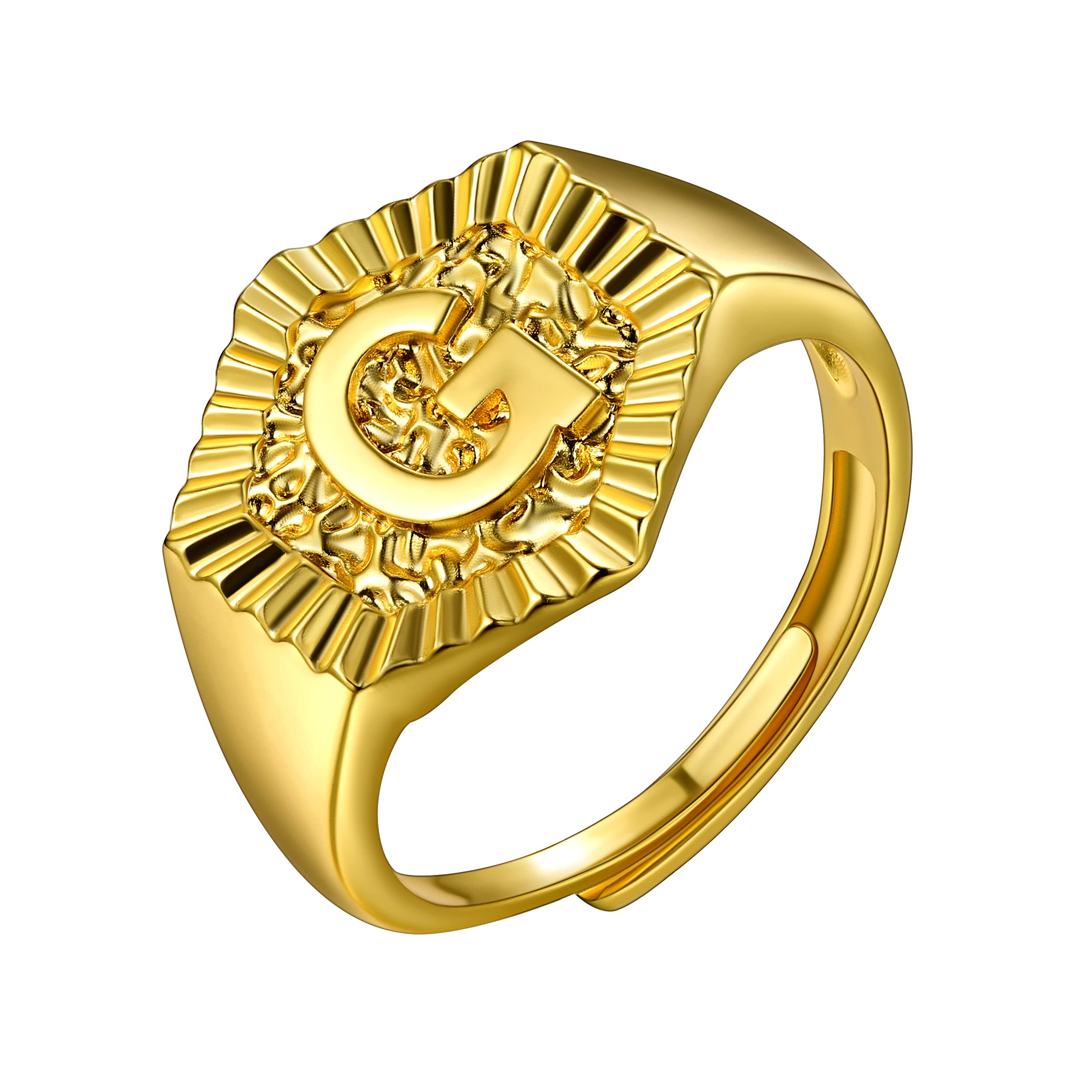U7 Wedding Ring for Women Letter G Jewelry Copper