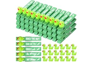 Kigeli 30 Pcs Spirit Clips Cheer Pins Cheerleader Gifts Clothes Pins for Backpacks Competition Glittered for Team Cheer Gifts Stuff Supplies Party Favors Accessories Bulk(Green,Duck)