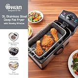 Swan 3L Stainless Steel Deep Fat Fryer 2kW Viewing Window SD6040N view 2