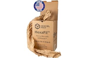 IDL Packaging HexaFil Honeycomb Packing Kraft Paper 15" x 20400" (1700 ft) in Self-Dispensed Box - Patented Cushioning Box Filler for Void Filling, Moving, Shipping - Alternative to Bubble Plastic