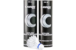 Cannon Sports Badminton Shuttlecocks – Medium Speed Nylon Badminton Birdies – Durable Plastic Shuttlecocks for Indoor Outdoor Badminton – Yellow or White Birdies in 6, 12, or 24 Pack