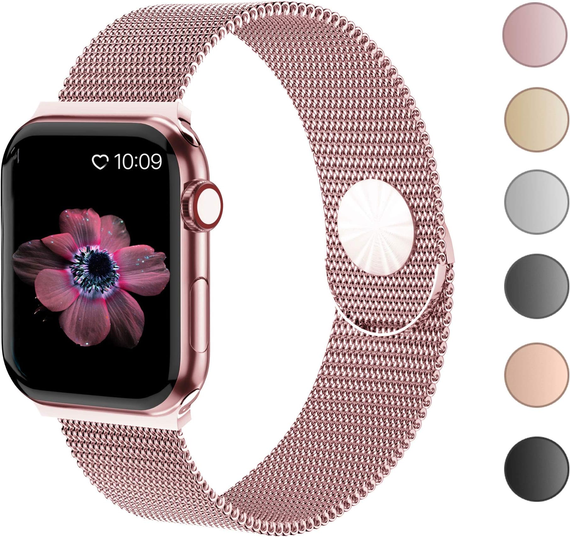 KEOLUS Compatible with Apple Watch Band 38mm 40mm 42mm 44mm,Stainless Steel Mesh Loop Replacement Parts for iWatch Band Series 5 4 3 2 1