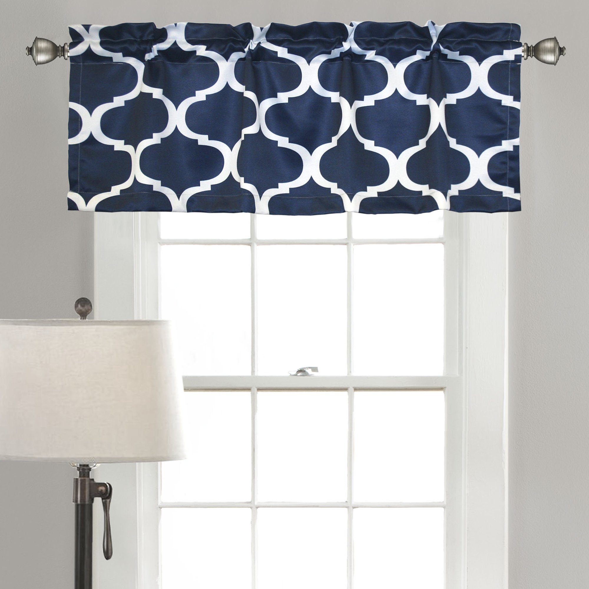 Lush Decor Geo Valance, 18 x 52, Navy, Polyester, 0.1" W x 18" L (Pack of 1)