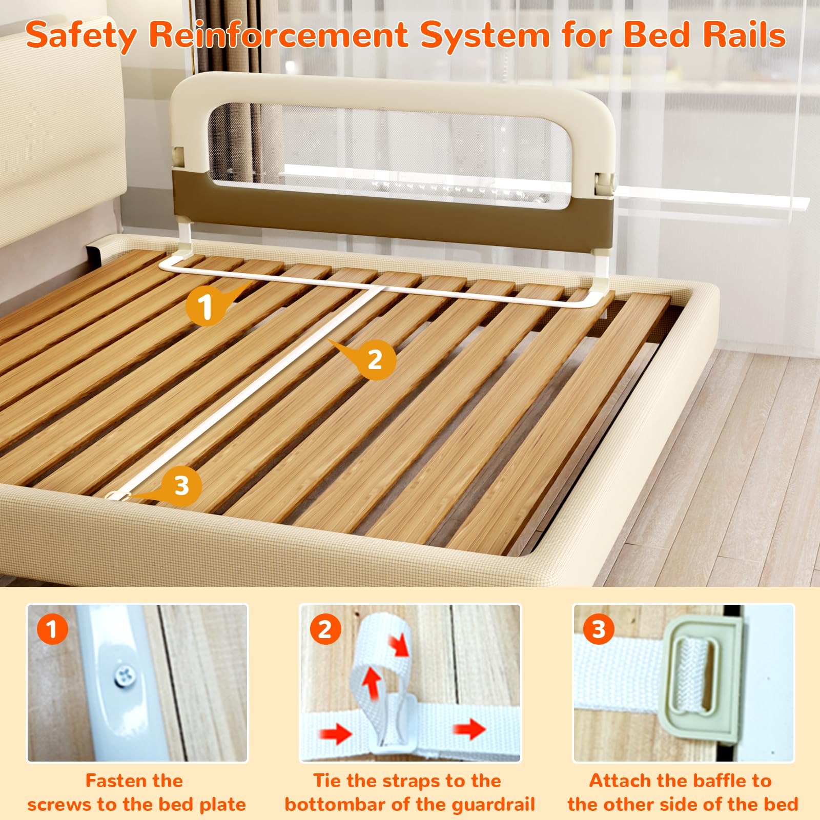Deeteck Bed Guard Rail for Toddlers - 32