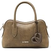 LA FESTIN Small Leather Crossbody Purse Top Handle Bag for Women Mini Tote with Adjustable Strap