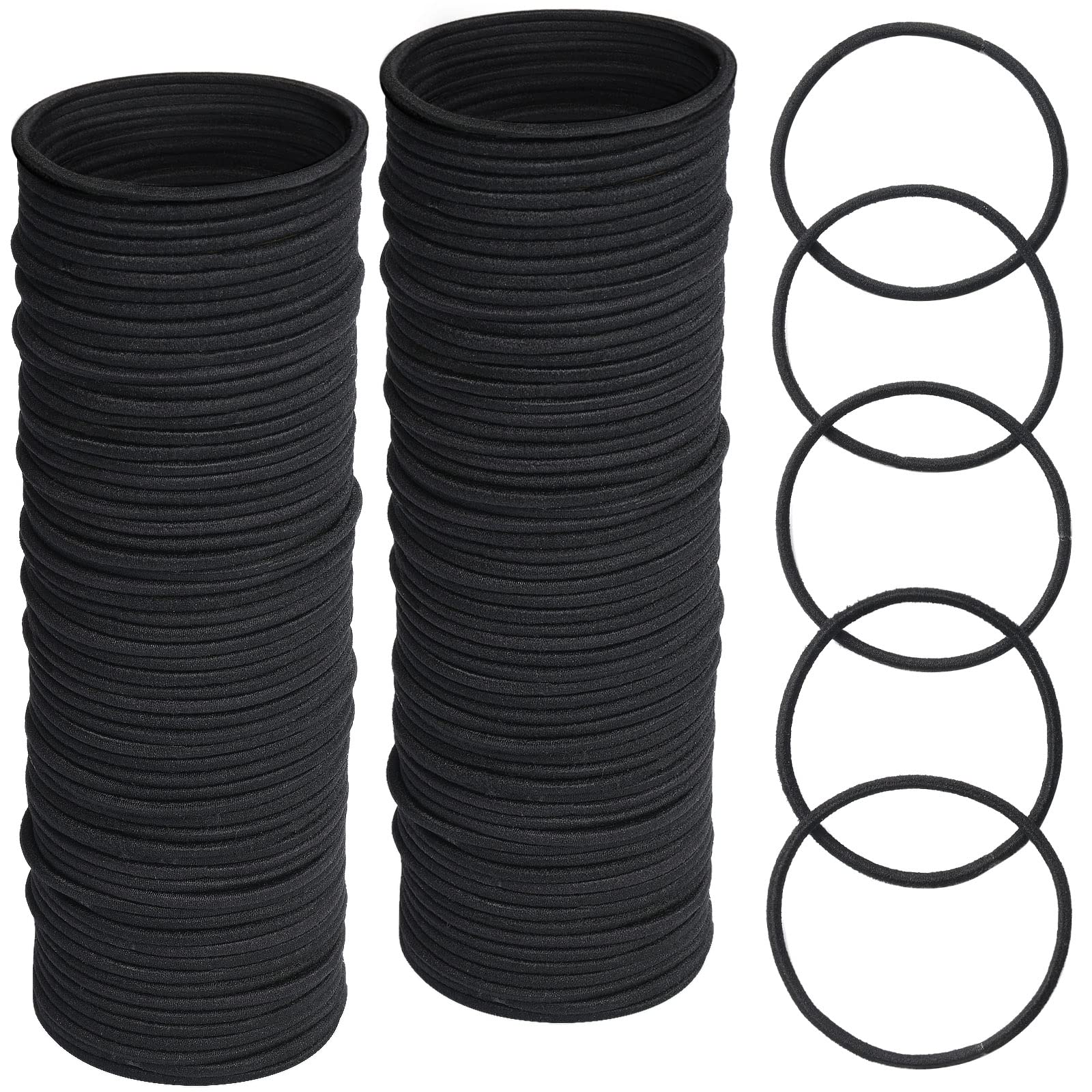 Pack of 100 Hair Bobbles Elastic Hair Bobbles No Metal for Women Men Girls Kids (Black)