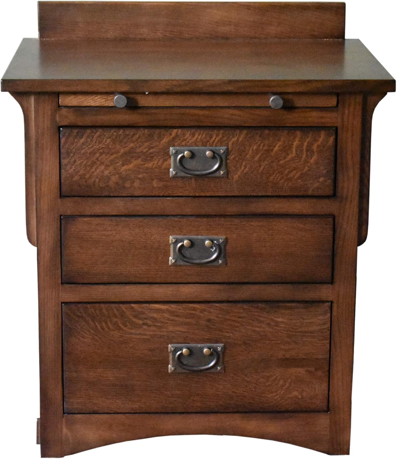 Amazon Com Crafters And Weavers Mission Quarter Sawn Oak 3 Drawer Nightstand End Table Kitchen Dining