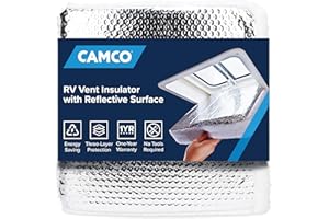 Camco Camper / RV Vent Insulator and Skylight Cover - Features 3 Layers to Reduce Heat Transfer & Increase A/C Efficiency - Fits Standard 14” Travel Trailer / RV Roof Vents (45192)