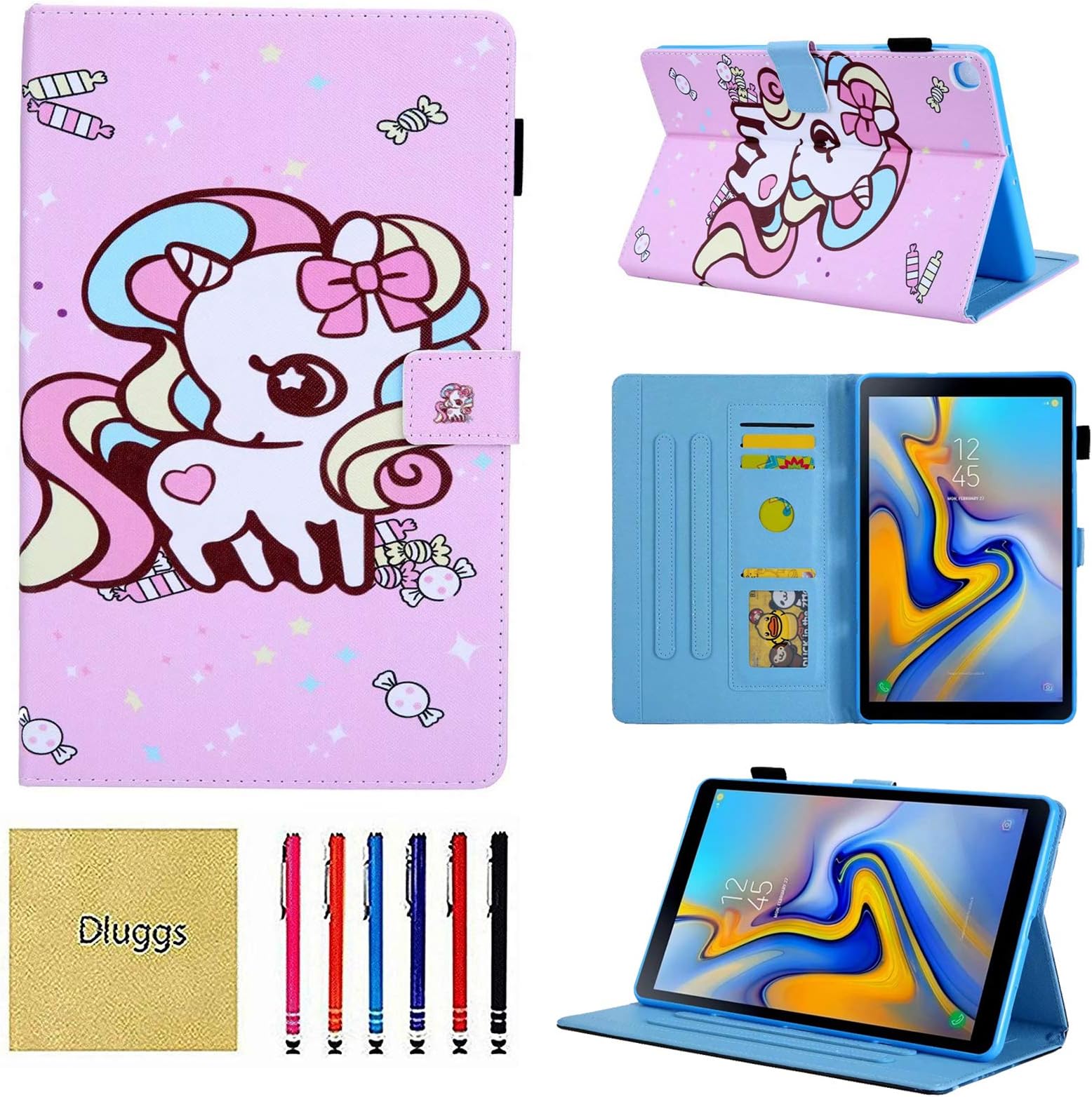 Galaxy Tab A 10.1 2019 Case, T510 Case, Dluggs Protective PU Leather Folio Stand Wallet Pattern Cover for Samsung Galaxy Tab A 10.1 Inch Tablet Model SM-T510 / SM-T515, Horse