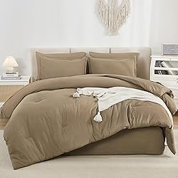 Litanika Full Size Comforter Sets Taupe - 7 Pieces