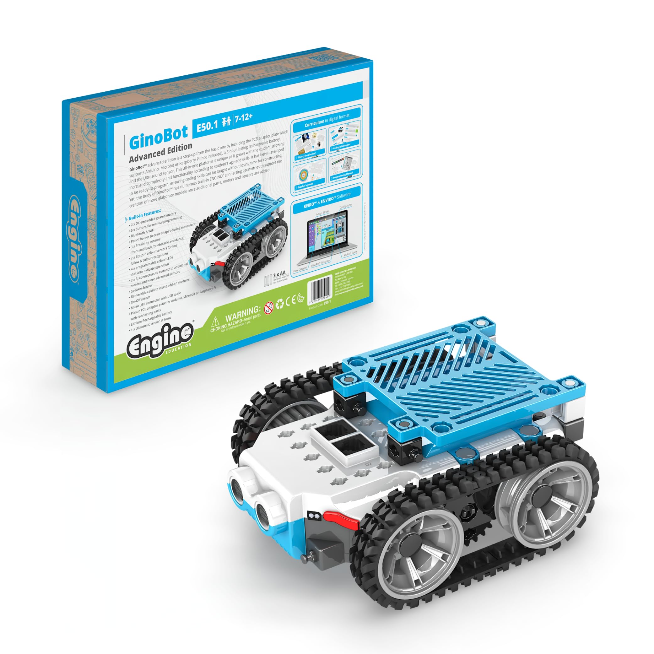 Engino Education | GinoBot Advanced Edition Homeschooling and Classroom Kit for Ages 7+