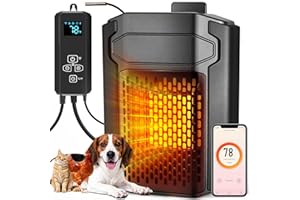 Dog House Heater with Thermostat & Smart APP WIFI Remote, 500W Dog House Heaters Outdoor Doghouse, Chicken Coop, Pig Cat Pet 