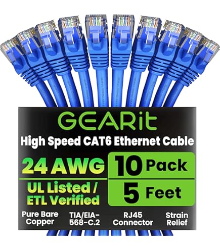 GearIT 50-Pack Cat6 Patch Cable 3 Feet Cat 6 Ethernet Cable - View #4