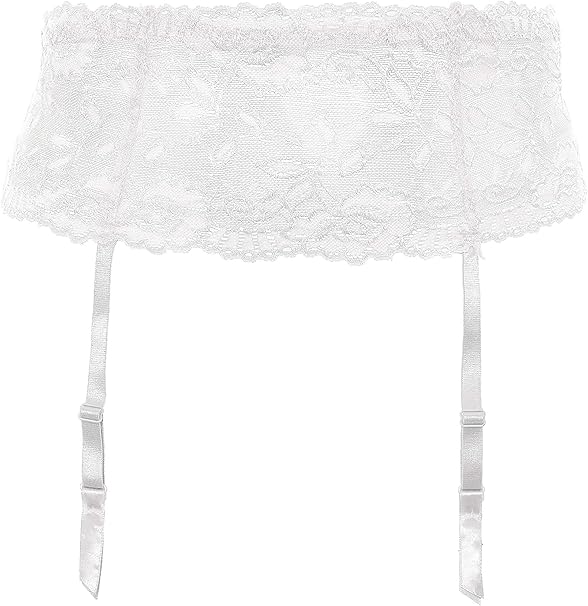 Yours Clothing Womens Plus Size White Deep Lace Suspender Belt Amazon