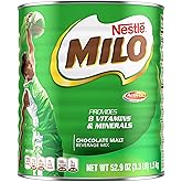 Milo Chocolate Malt Beverage Mix, 3.3 lb Can | Chocolate malt powder drink mix; mix with milk; 3.3 lb (1.5 kg) can