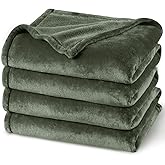 PHF Ultra Soft Fleece Blanket Twin Size, No Shed No Pilling Luxury Plush Cozy 300GSM Lightweight Twin XL Blanket for Bed, Couch, Chair, Sofa Suitable for All Season, 76" x 90", Olive Green