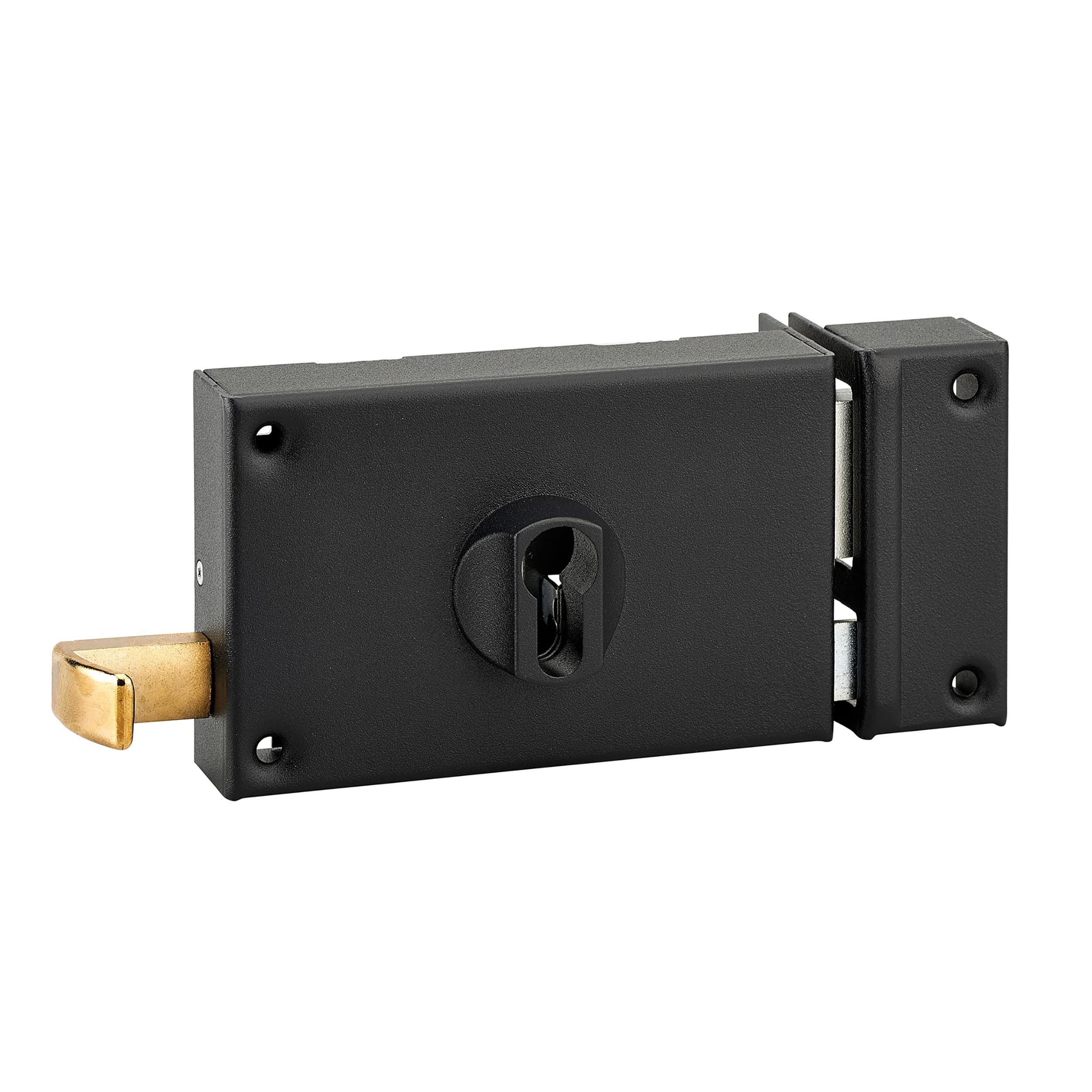 THIRARD - Horizontal Lock Box in wall Mounted Double Entry with Pull for Entry, Right, axis 70mm, 140x88mm, Black