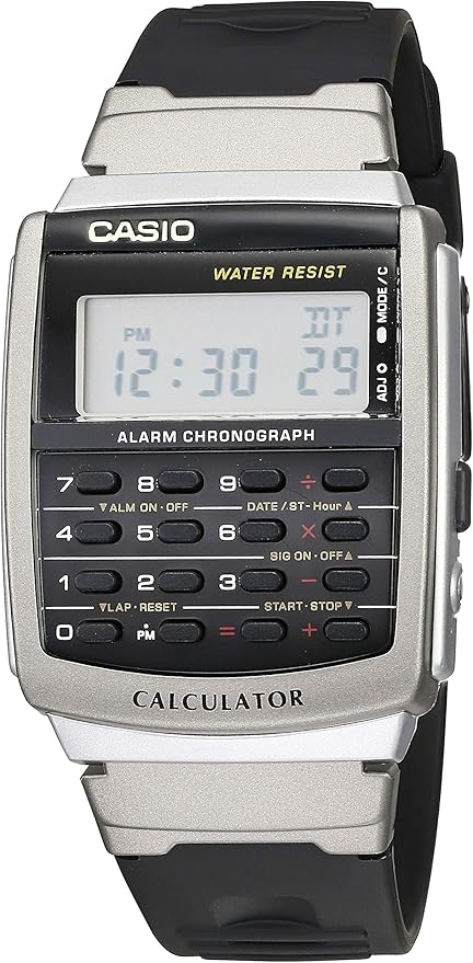 digital watch with calculator