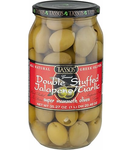Amazon.com : Tassos Double Stuffed Jalapeno And Garlic Super