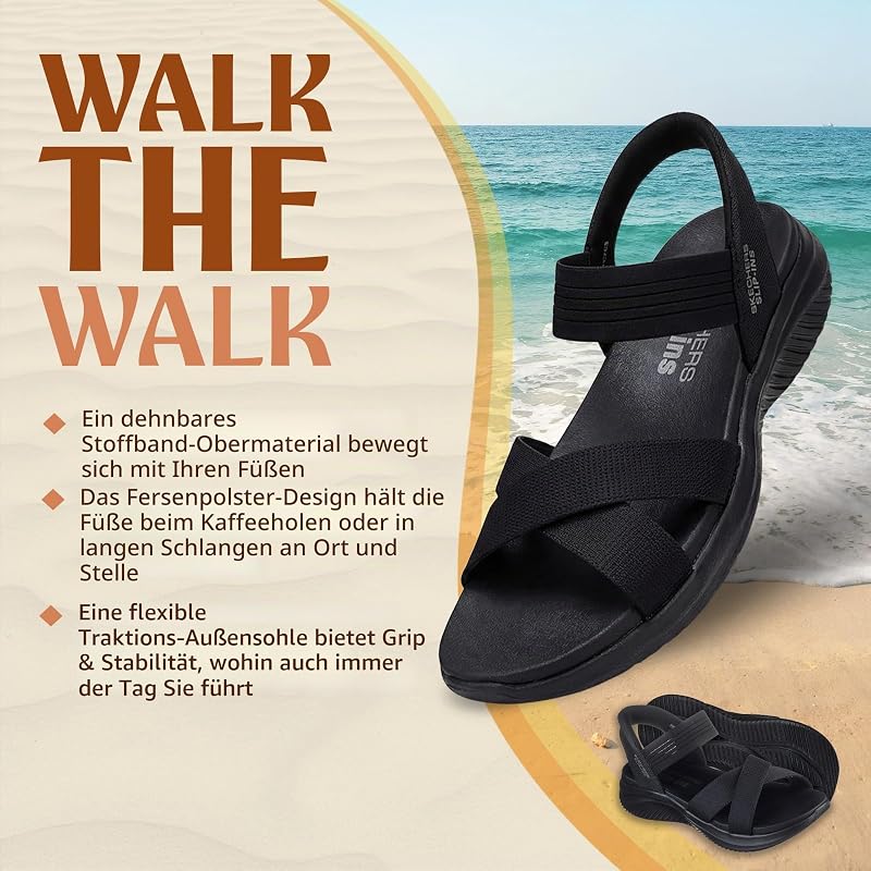 Damen Ultra Flex 3.0 Sandal Never Better, Black Mesh/Gore, 38 EU