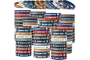 CYCLUSIVE 100 Pieces Religious Silicone Wristbands Bulk Bible Rubber Bracelets Colorful Inspirational Christian Rubber Bracelets for Men Women Gifts